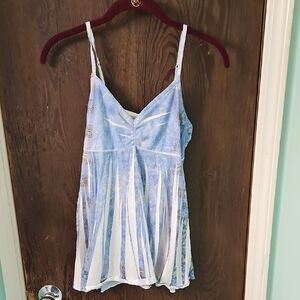 Mudd Light Blue and White Tank Top